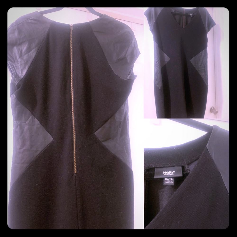 Mossimo stretch knit career dress w/leather detail